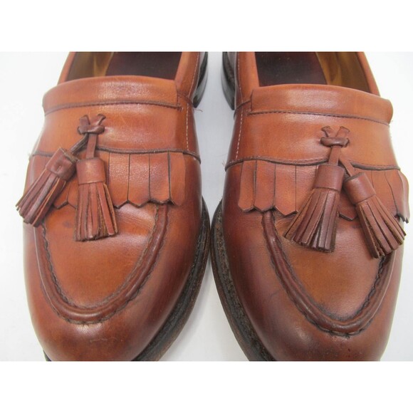 Allen Edmonds Newport Brown Leather Full Strap Tassel Loafers Mens Size 9 D main image 13